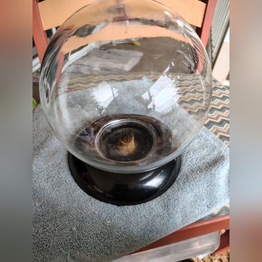 Vintage P. M. Inc. Lewis P Weil Flower Frog Arrangement Glass Globe/50s/ Rare